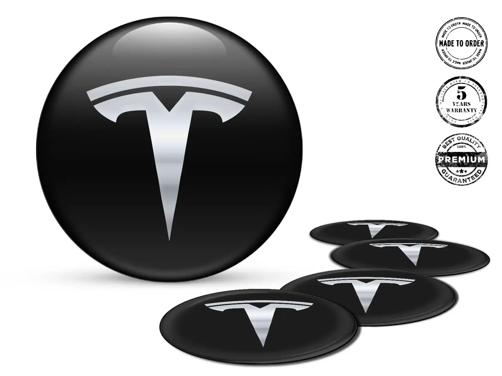 Tesla Pegatina de Rueda Edición Logos de Cúpula de Lujo